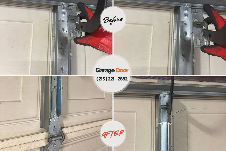 Before and after: garage door repair Mountain Park, GA